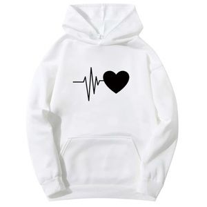 Heart Print Drop Brand New Hoodie.